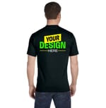 Hanes 518T Black back