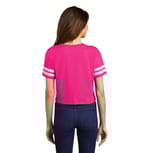District DT488 Heathered Dark Fuchsia/ White back