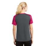 Sport-Tek LST371 Iron Grey/ Pink Raspberry back