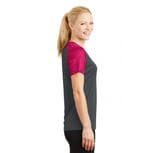 Sport-Tek LST371 Iron Grey/ Pink Raspberry right