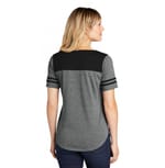 Sport-Tek LST403 Black Triad Solid/ Dark Grey Heather back