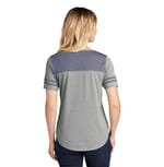 Sport-Tek LST403 True Navy Heather/ Light Grey Heather back