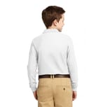 Port Authority Y500LS White back